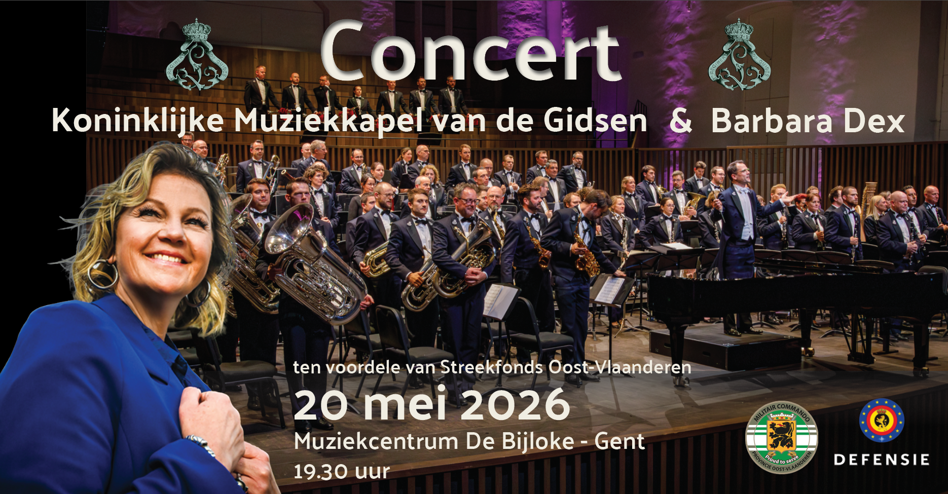 Benefietconcert Koninklijke Muziekkapel v/d Gidsen & Barbara Dex